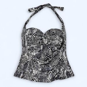 Y2K Grey Animal Print Halter Top by La Blanca!